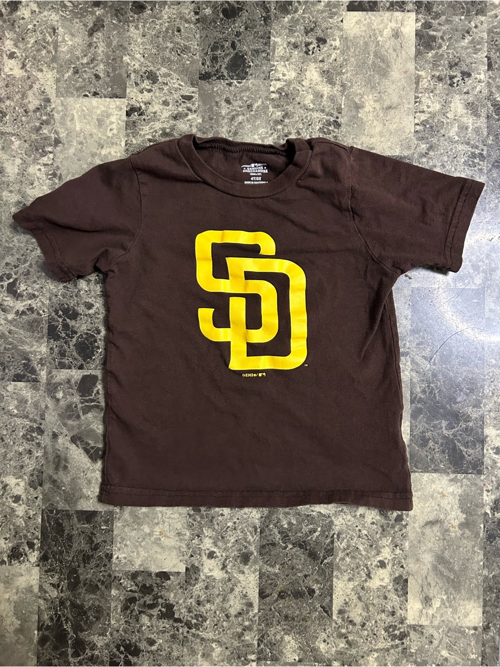 Genuine Merchandise Kids Brown Tee with Yellow SD Logo